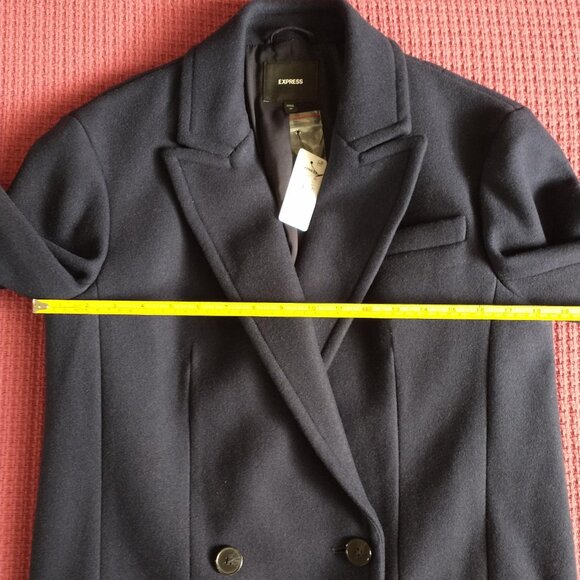 Express Coat Women's Oversized Double Breasted Coat in Navy NWT - Picture 7 of 14